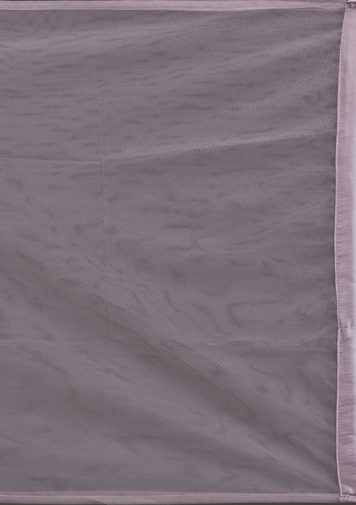 Koskii Net Lavender Gown - Silver Stonework Elegance