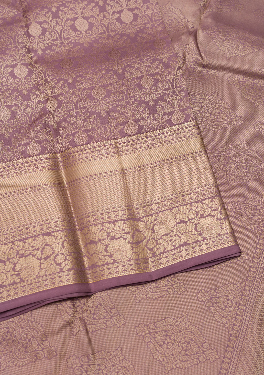 Mauve Zariwork Pure Silk Saree