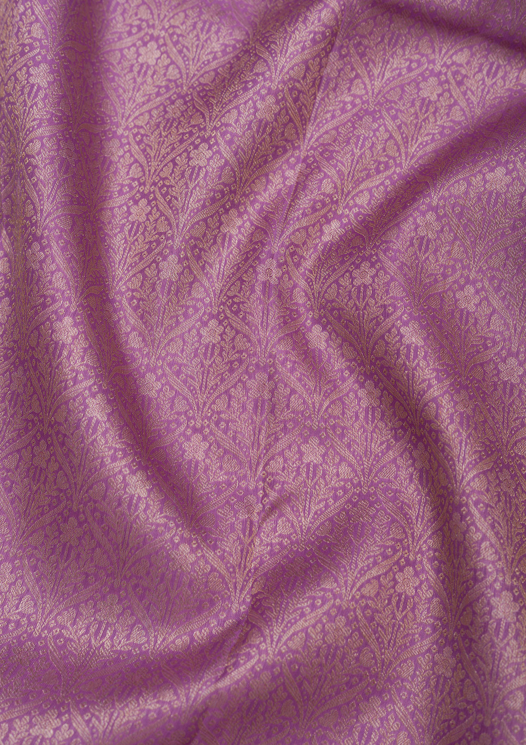 Mauve Silk Jaal Gold Zariwork Saree With Matching Blouse Piece