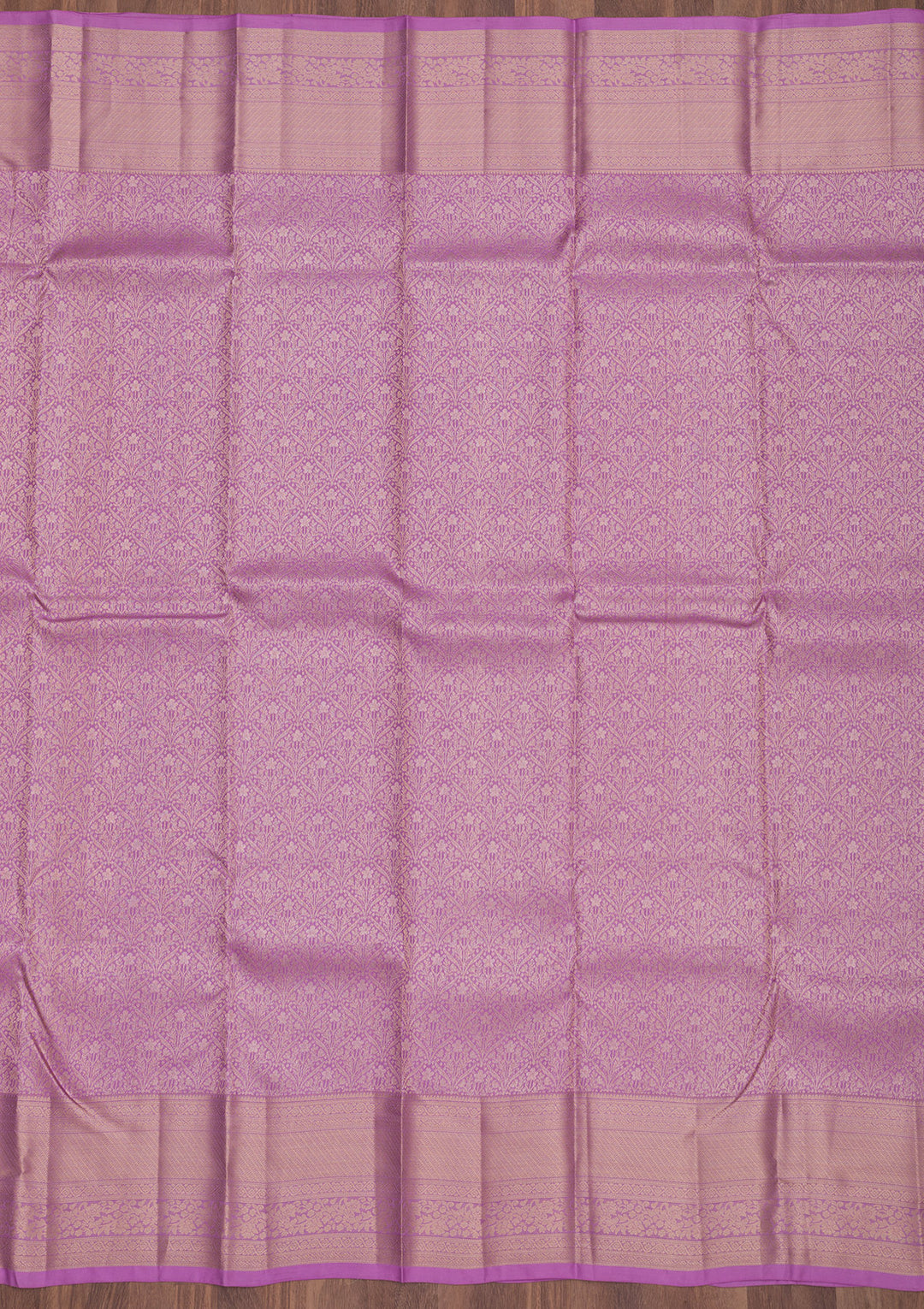 Mauve Silk Jaal Gold Zariwork Saree With Matching Blouse Piece