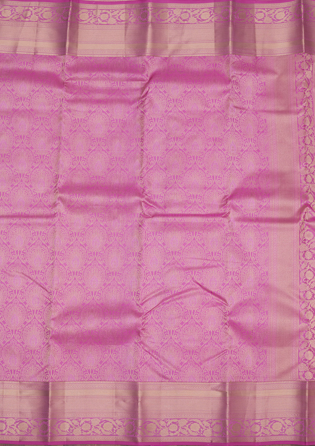 Mauve Pure Silk Jaal Gold Zariwork Saree With Matching Blouse Piece