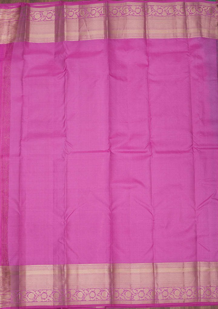 Mauve Pure Silk Jaal Gold Zariwork Saree With Matching Blouse Piece
