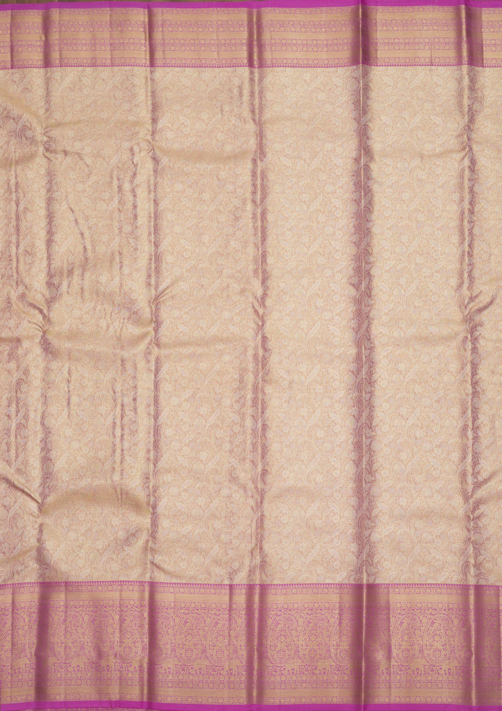 Mauve Zariwork Pure Silk Saree