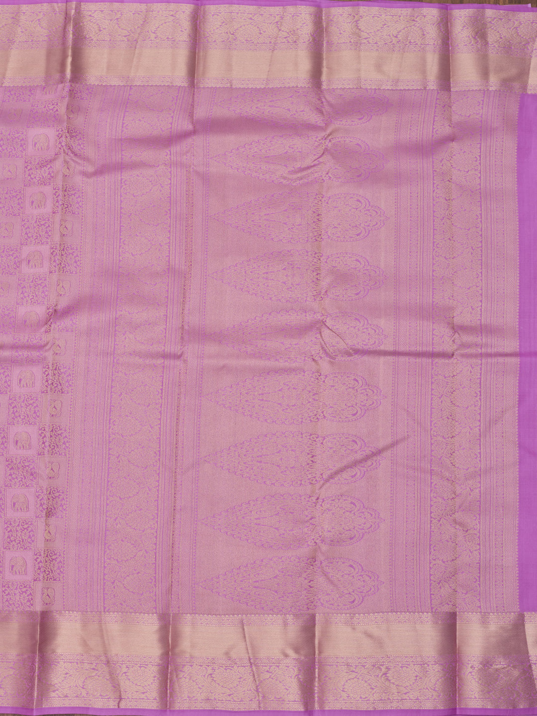 Mauve Pure Silk Jaal Zariwork Saree With Matching Blouse Piece
