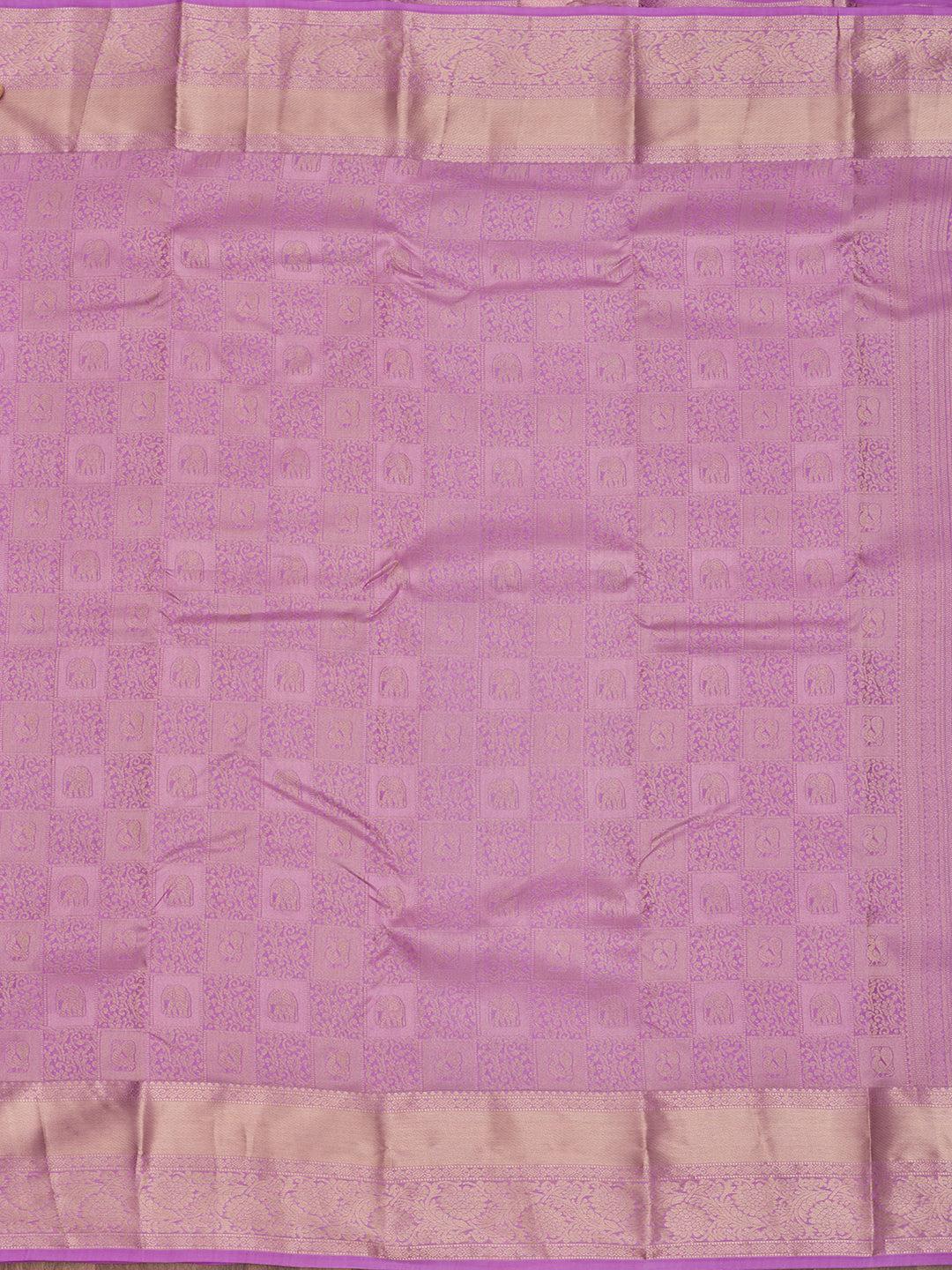 Mauve Pure Silk Jaal Zariwork Saree With Matching Blouse Piece