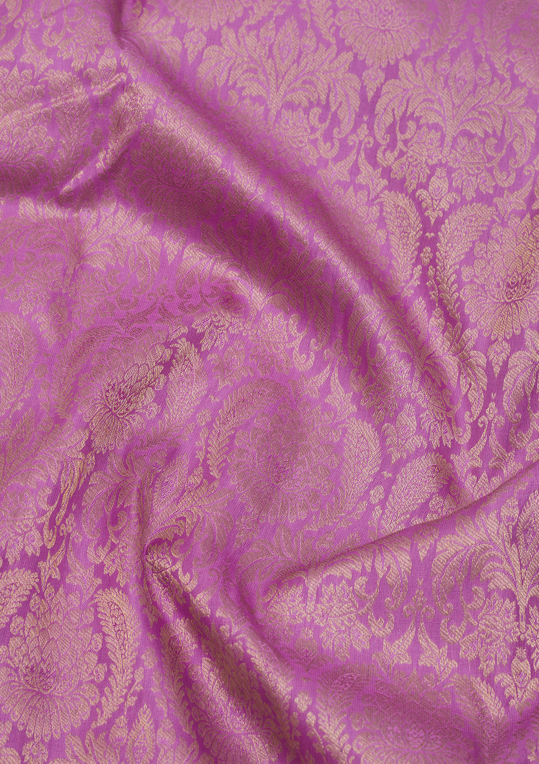 Mauve Silk Jaal Gold Zariwork Saree With Matching Blouse Piece