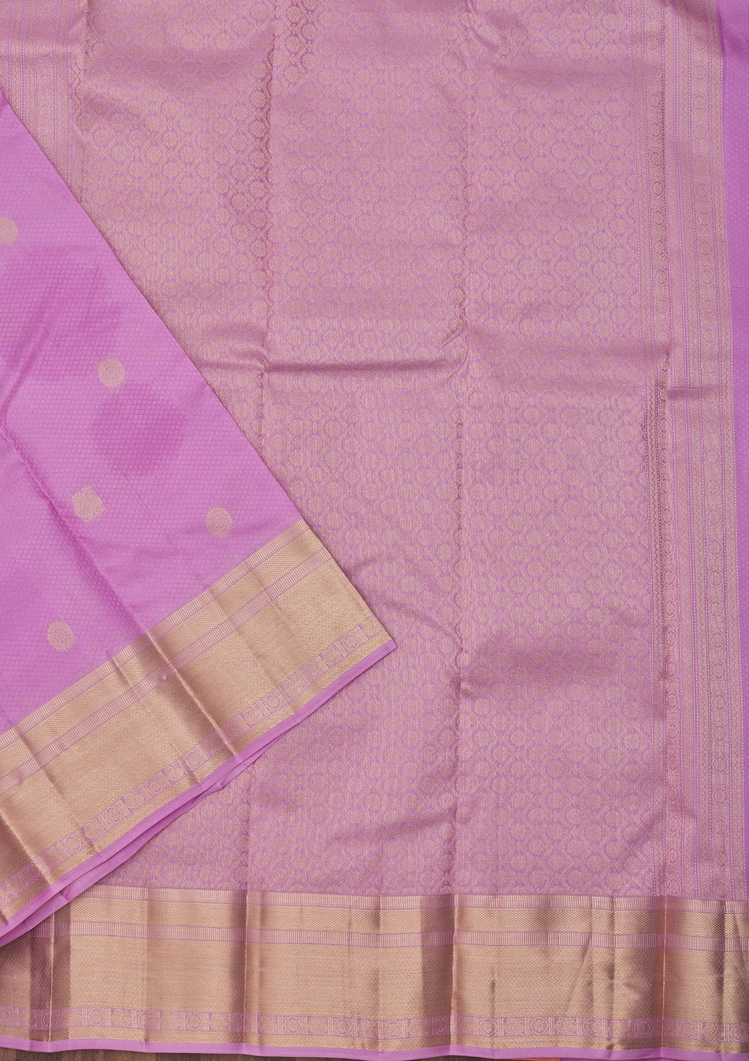 Mauve Silk Buti Gold Zariwork Saree With Matching Blouse Piece