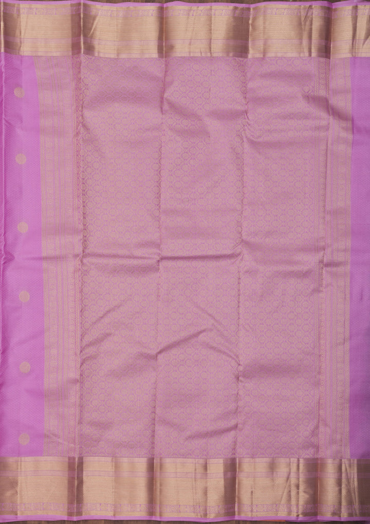Mauve Silk Buti Gold Zariwork Saree With Matching Blouse Piece