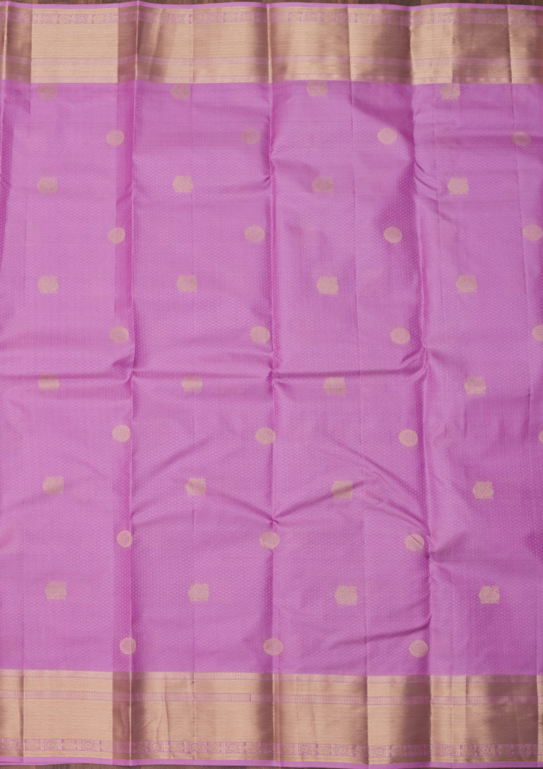 Mauve Silk Buti Gold Zariwork Saree With Matching Blouse Piece