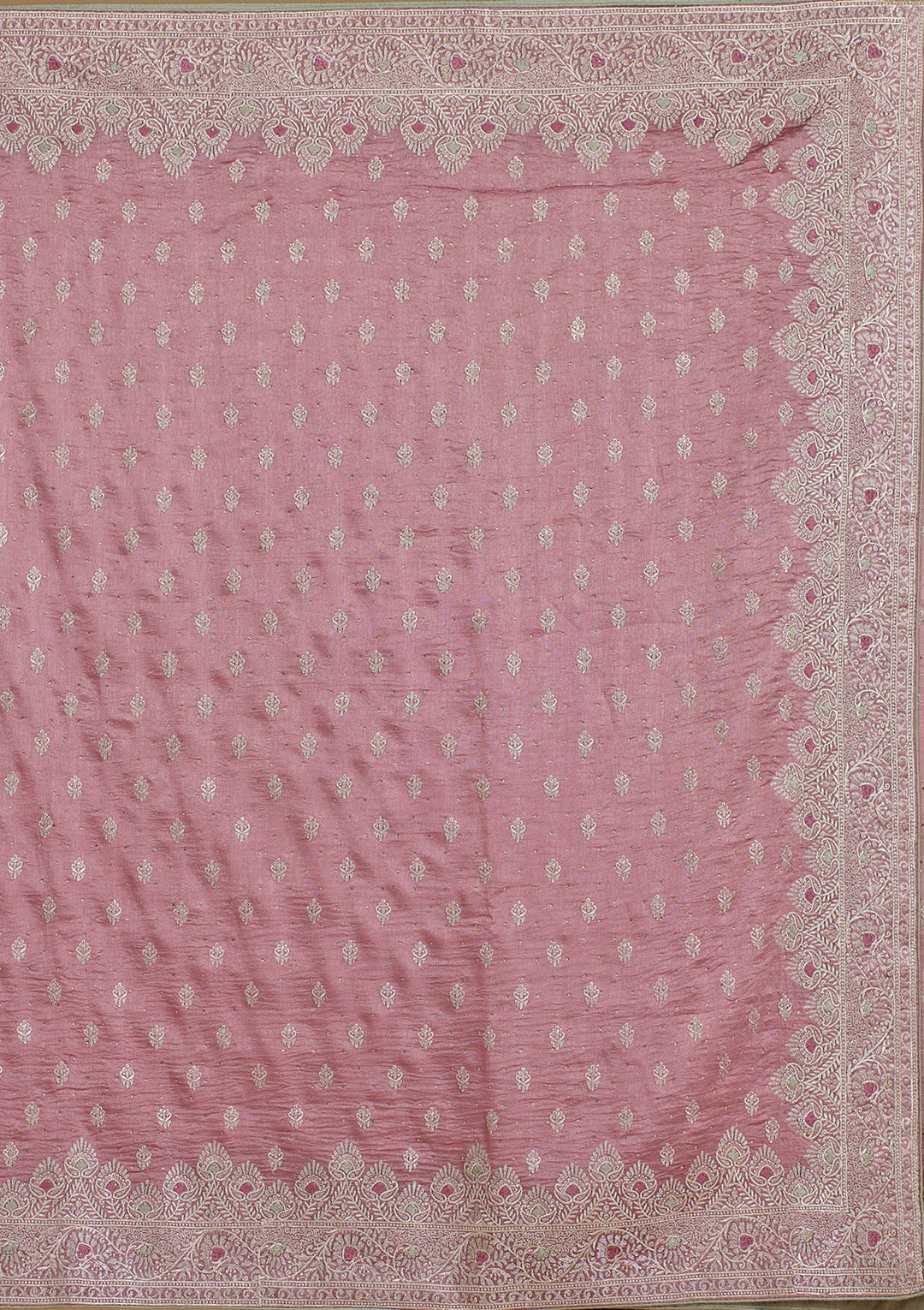 Mauve Zariwork Soft Silk Saree