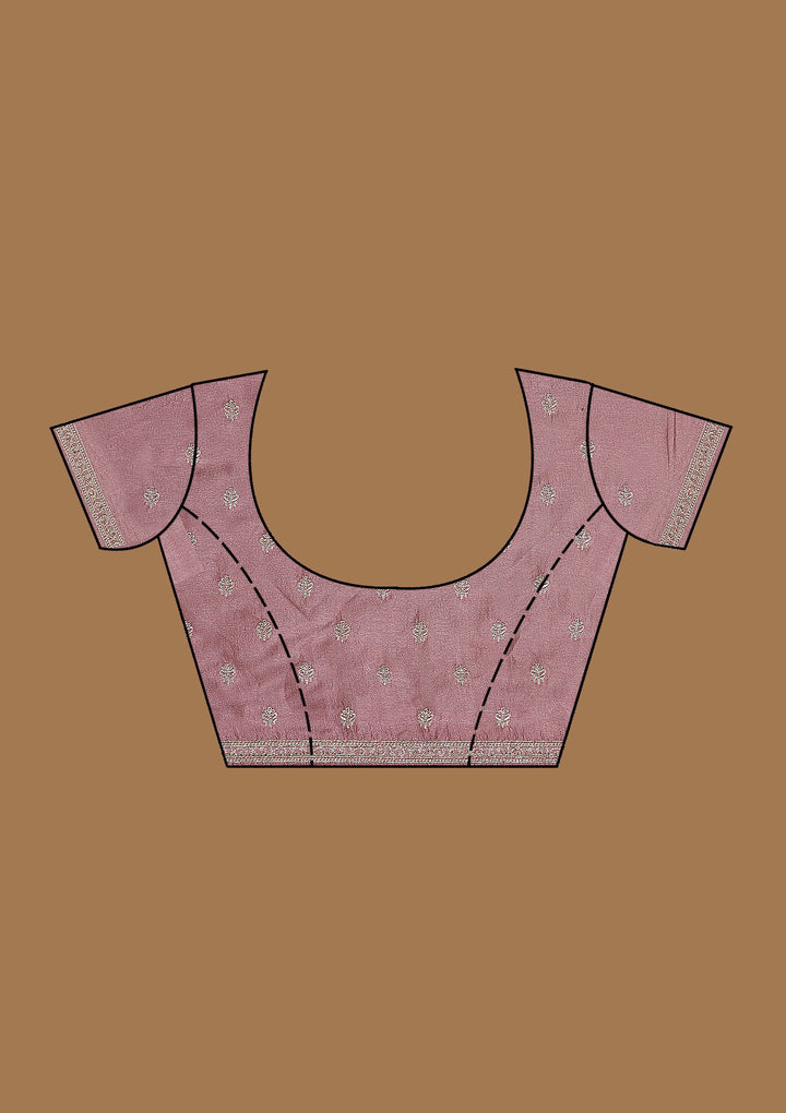 Mauve Zariwork Soft Silk Saree