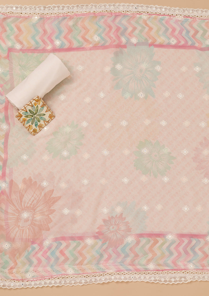 Multi Threadwork Cotton Unstitched Salwar Suit