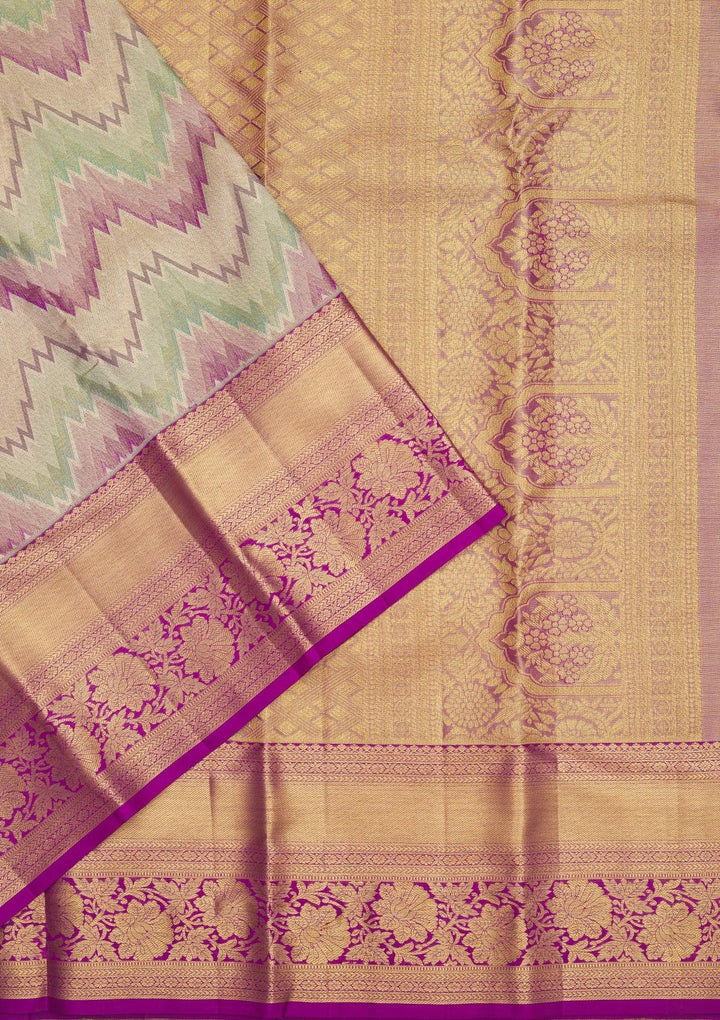 Multi Tissue Jaal Saree With Matching Blouse Piece