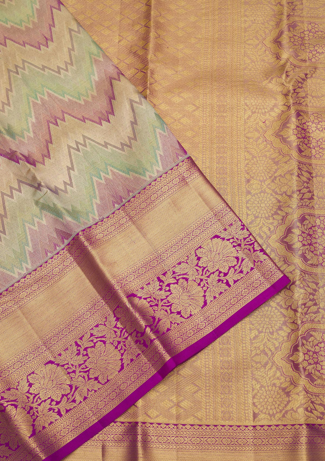 Multi Tissue Jaal Saree With Matching Blouse Piece