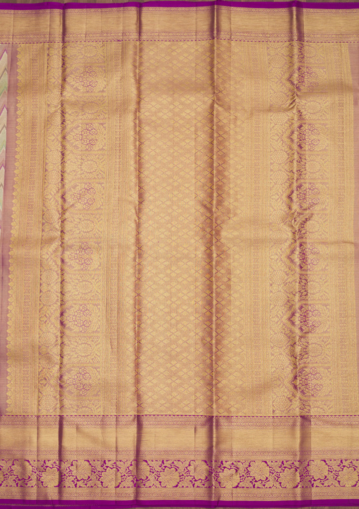 Multi Tissue Jaal Saree With Matching Blouse Piece