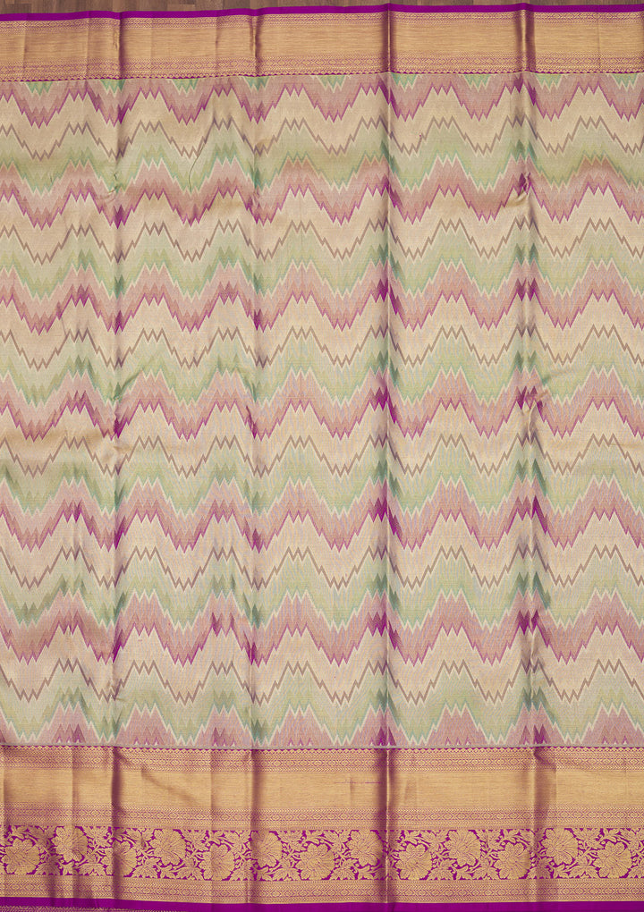 Multi Tissue Jaal Saree With Matching Blouse Piece