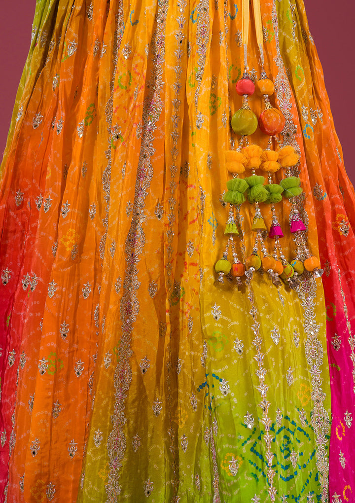 Koskii Semi Crepe Multi-Color Lehenga – Vibrant Elegance for Celebratory Evenings