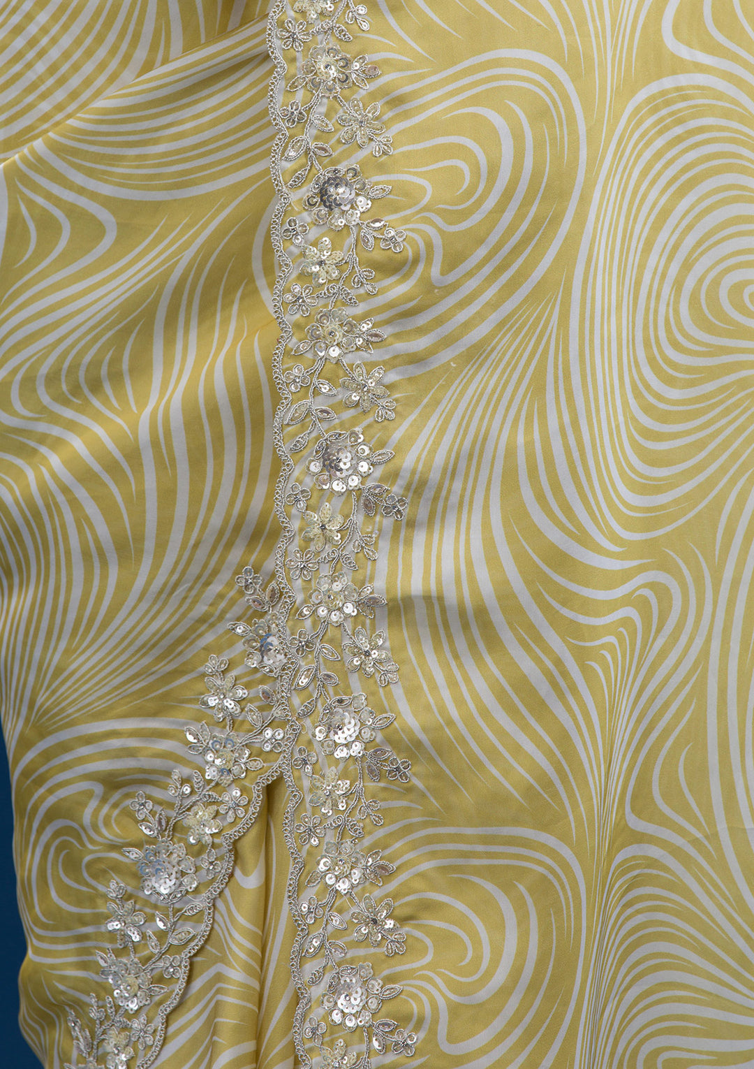 Mustard Printed Georgette Saree