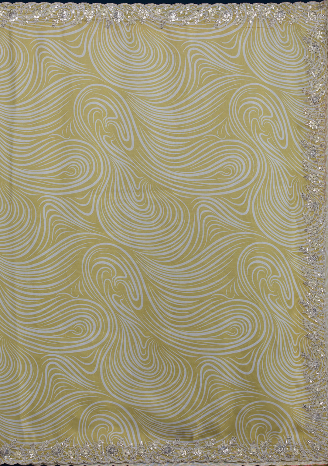 Mustard Printed Georgette Saree