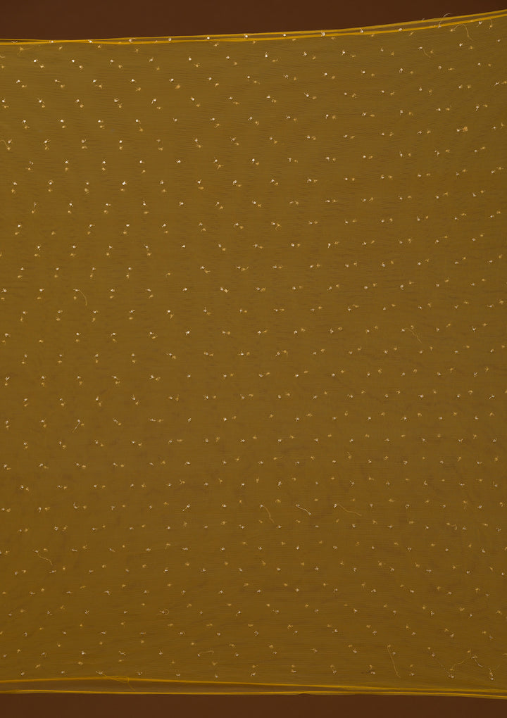 Mustard Sequins Georgette Readymade Salwar Suit