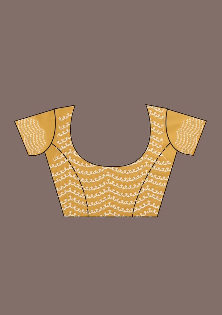 Mustard Sequins Tissue Saree