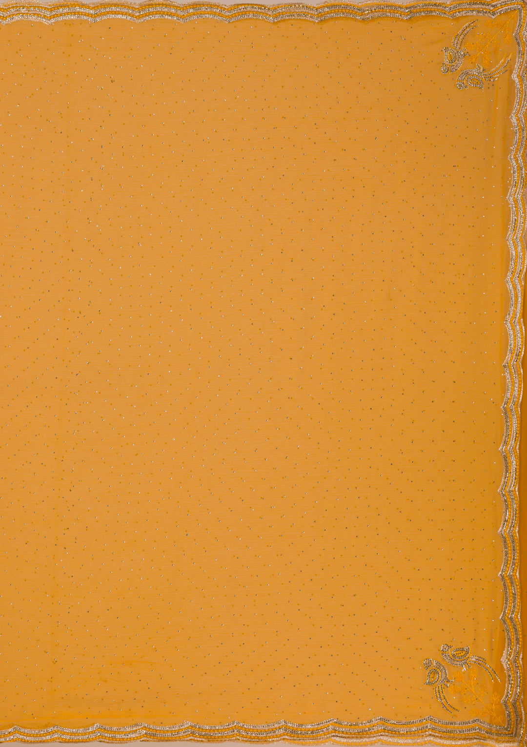 Mustard Stonework Chiffon Saree