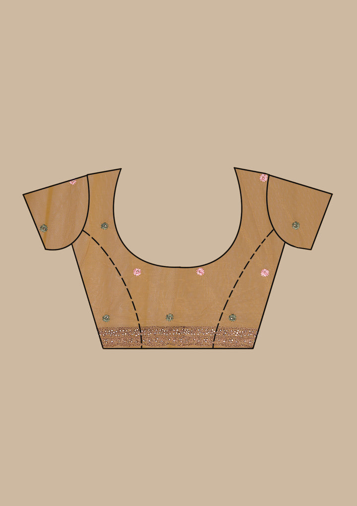 Mustard Stonework Net Saree