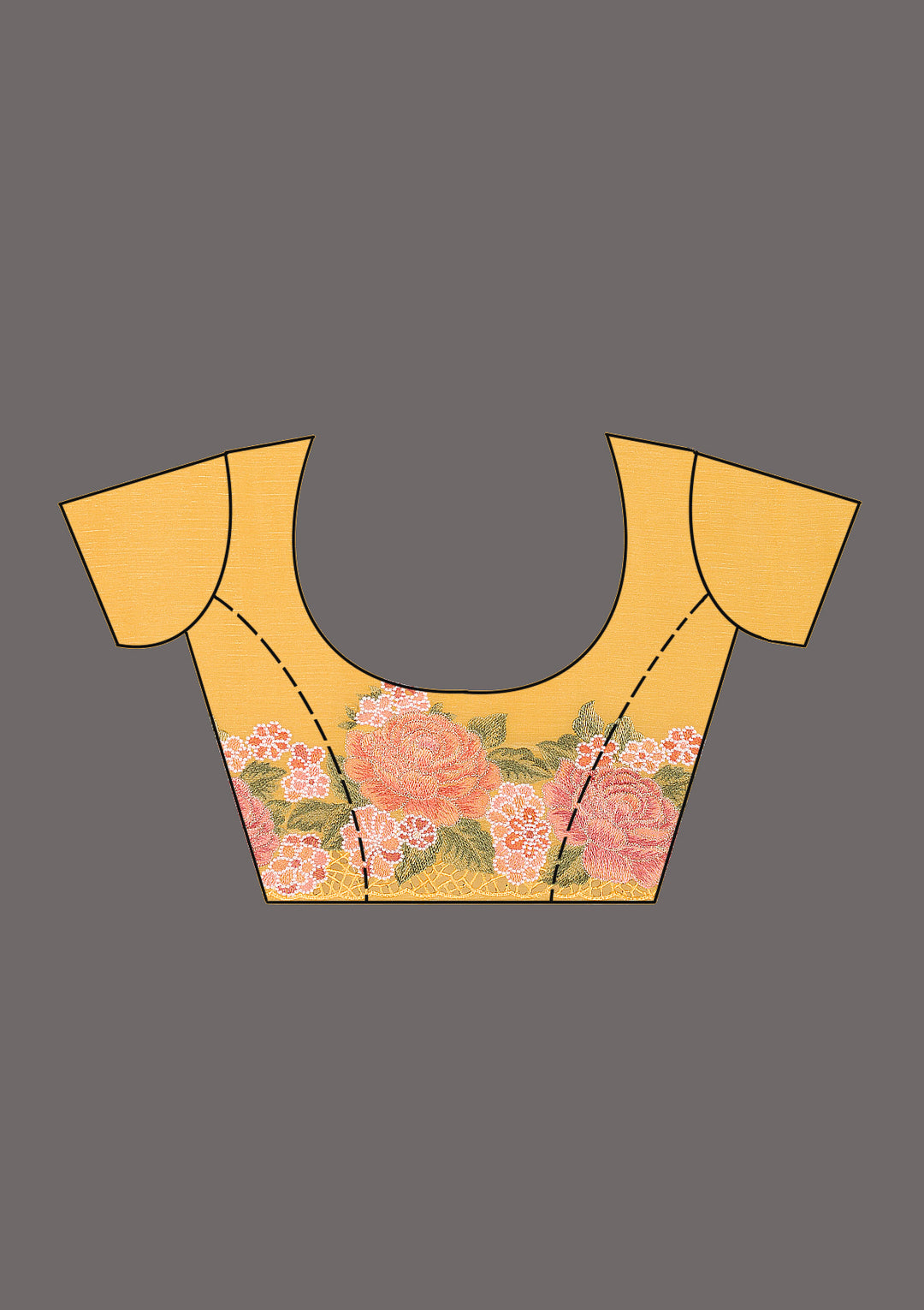 Mustard Threadwork Tissue Saree