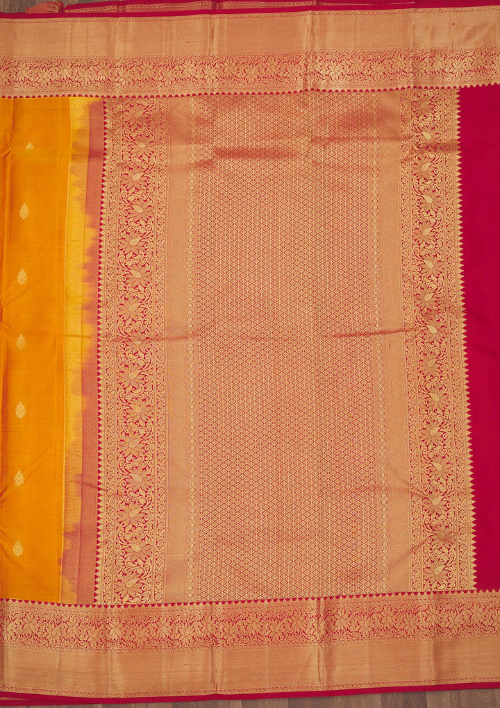 Mustard Zariwork Pure Silk Saree