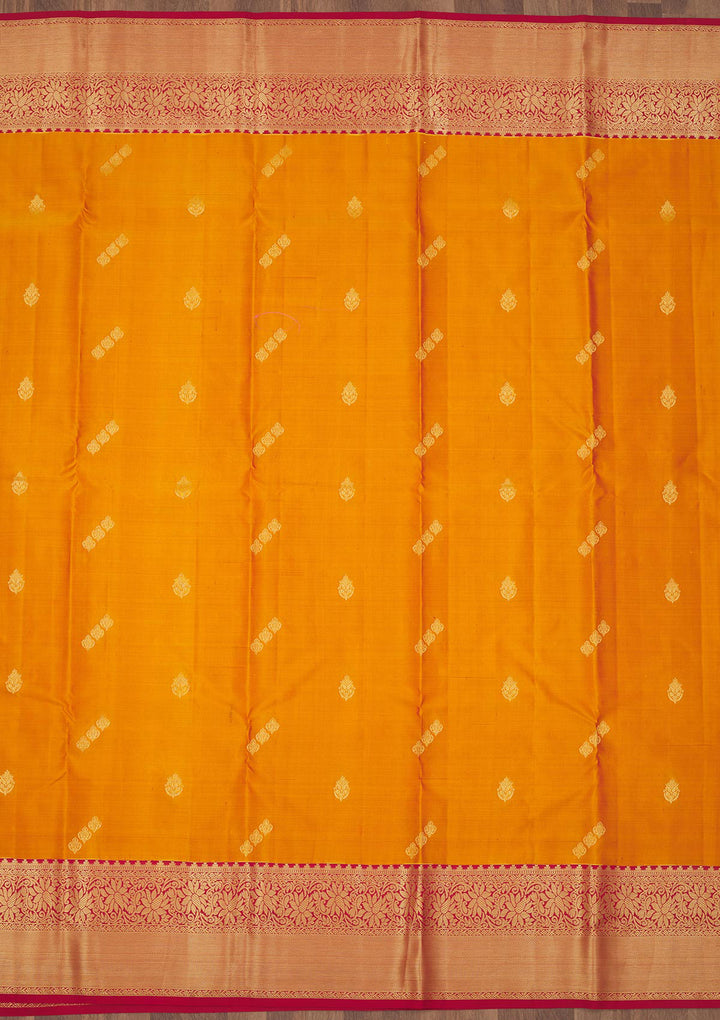 Mustard Zariwork Pure Silk Saree
