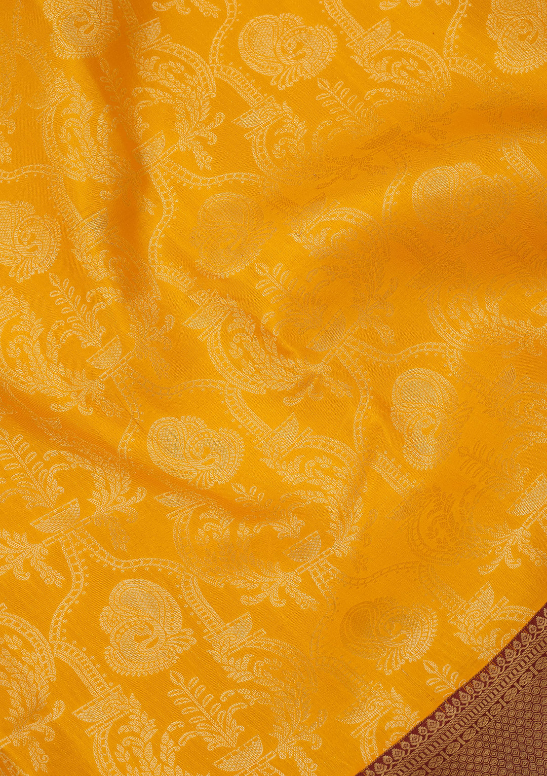 Mustard Zariwork Pure Silk Saree