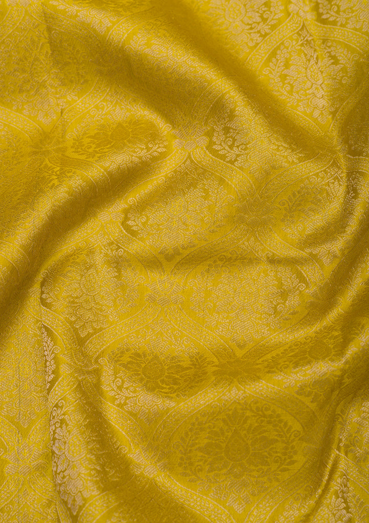 Mustard Zariwork Pure Silk Saree