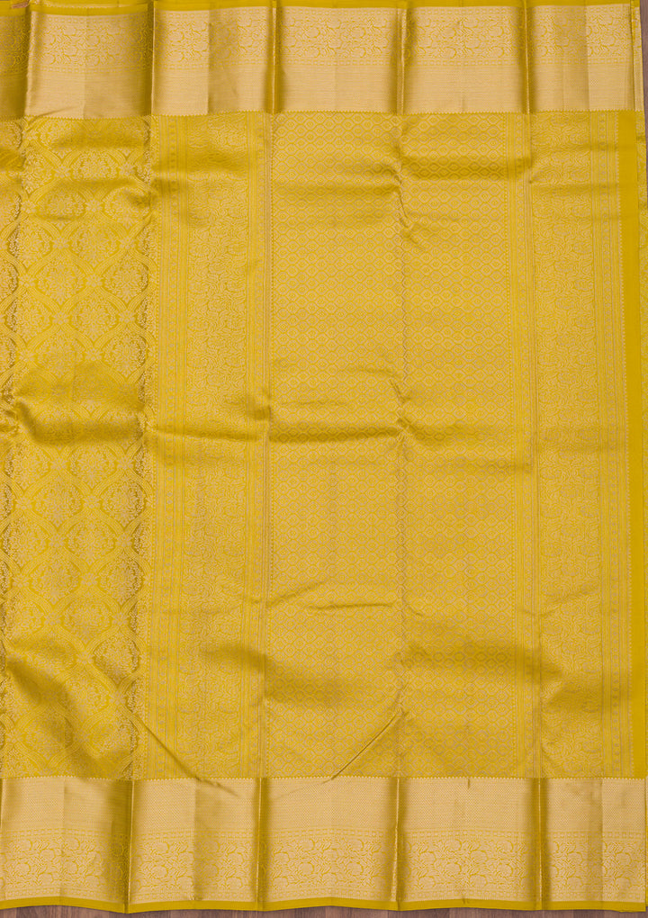 Mustard Zariwork Pure Silk Saree