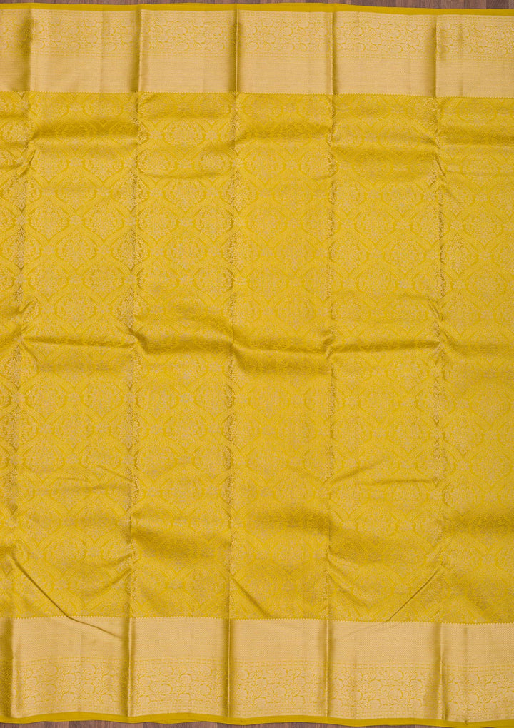 Mustard Zariwork Pure Silk Saree