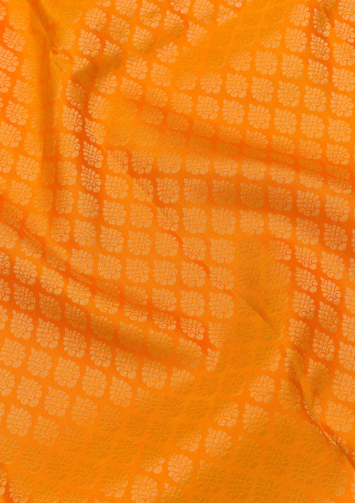 Mustard Silk Jaal Gold Zariwork Saree With Matching Blouse Piece
