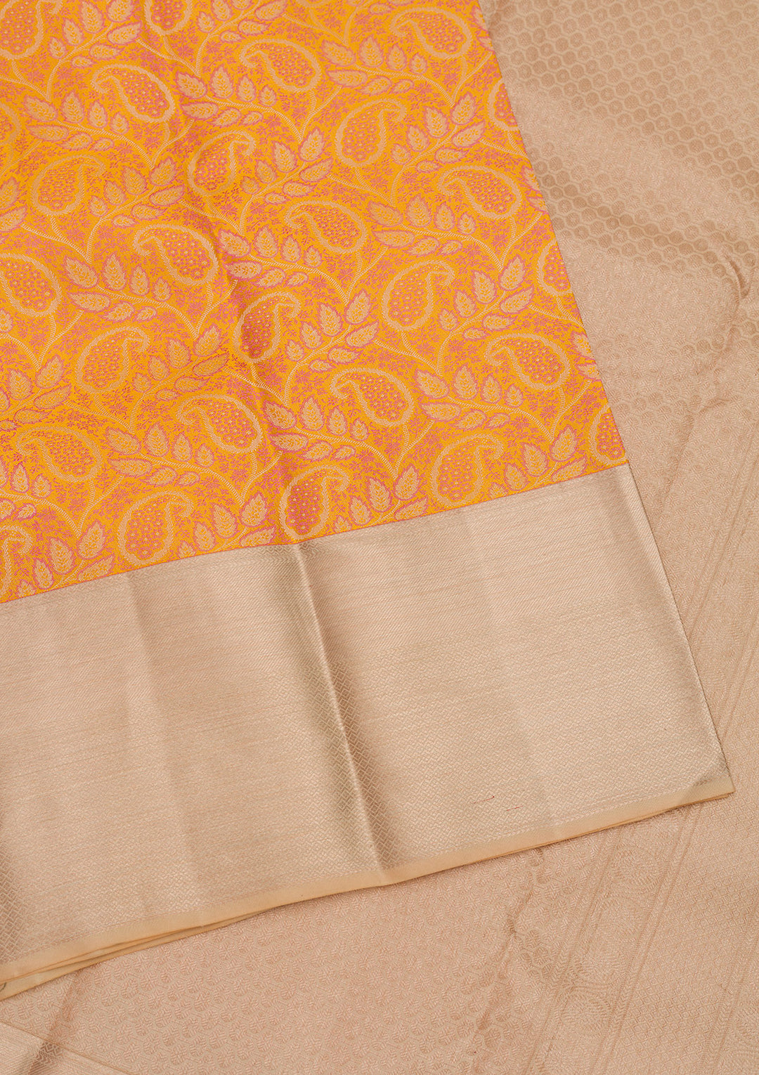 Mustard Zariwork Pure Silk Saree