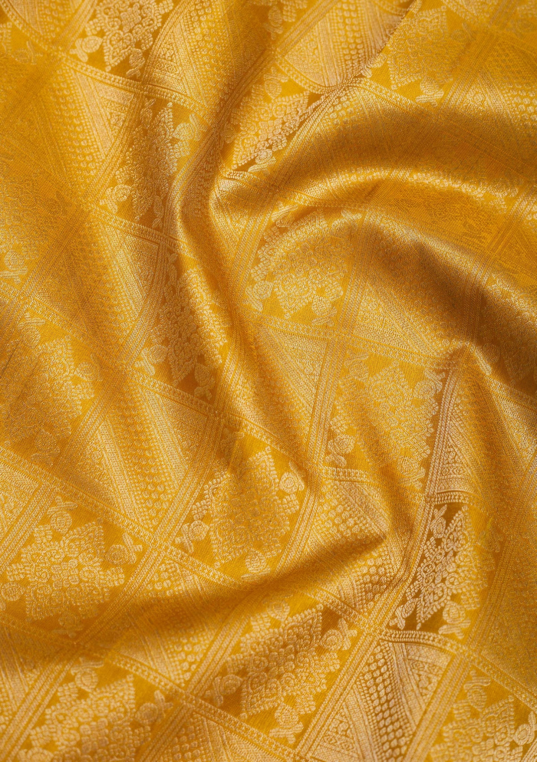 Mustard Zariwork Pure Silk Saree