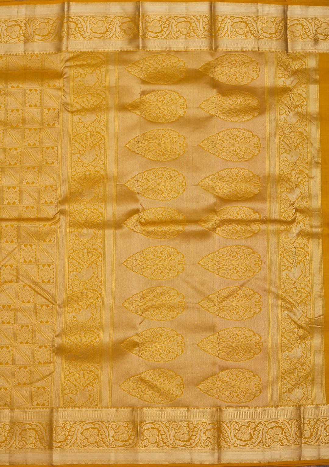 Mustard Zariwork Pure Silk Saree