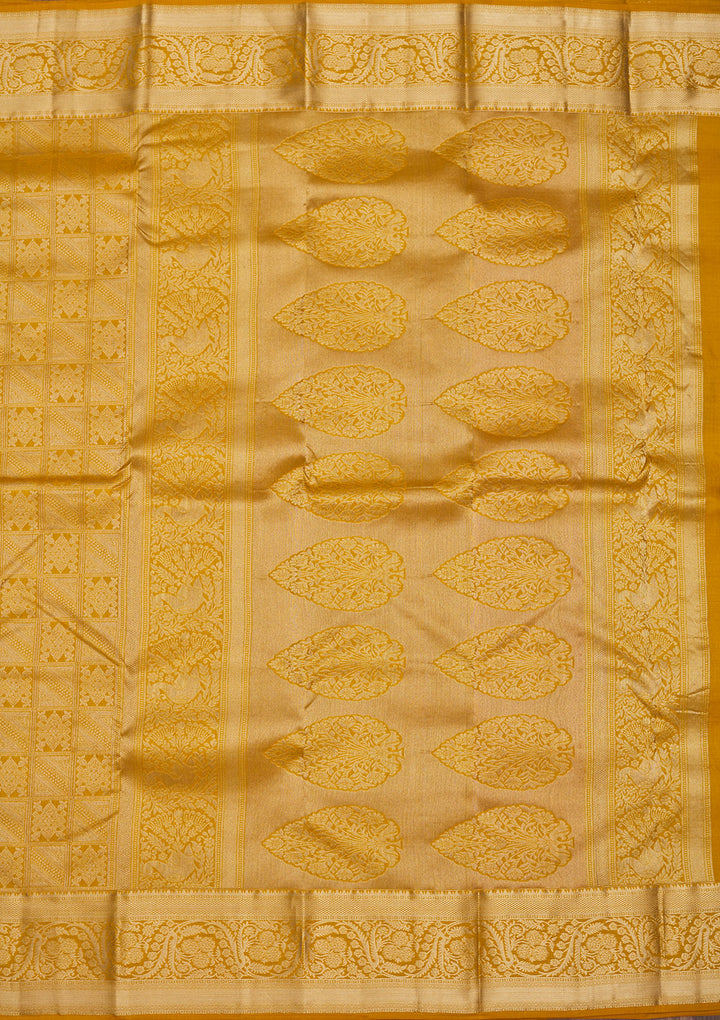 Mustard Zariwork Pure Silk Saree