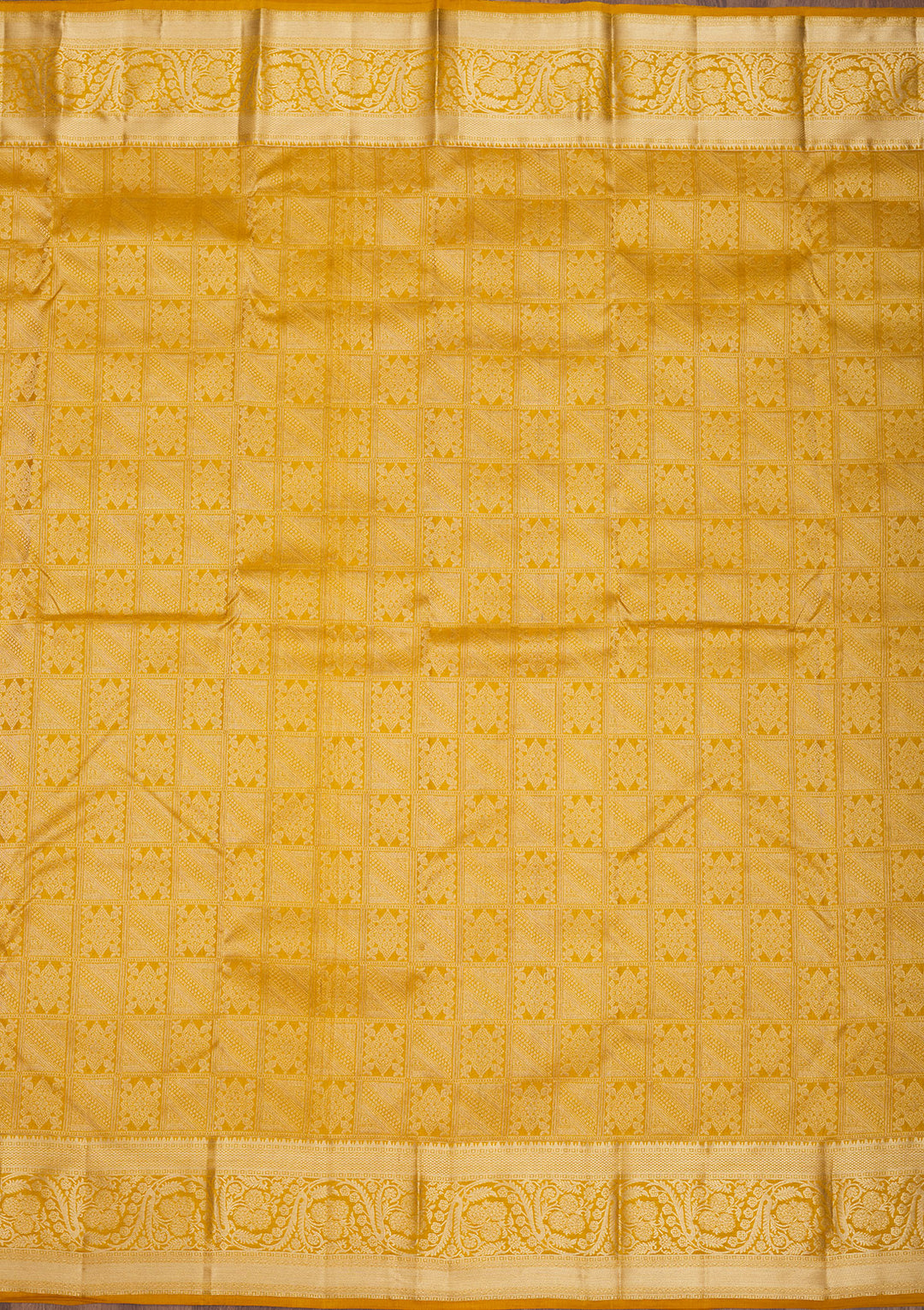 Mustard Zariwork Pure Silk Saree