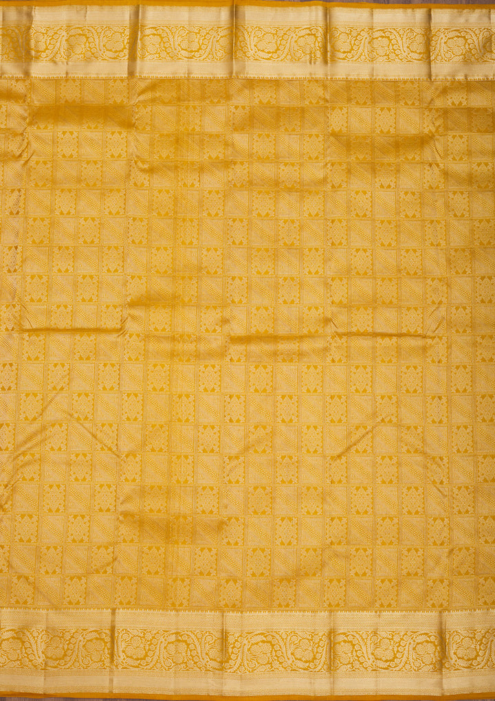Mustard Zariwork Pure Silk Saree