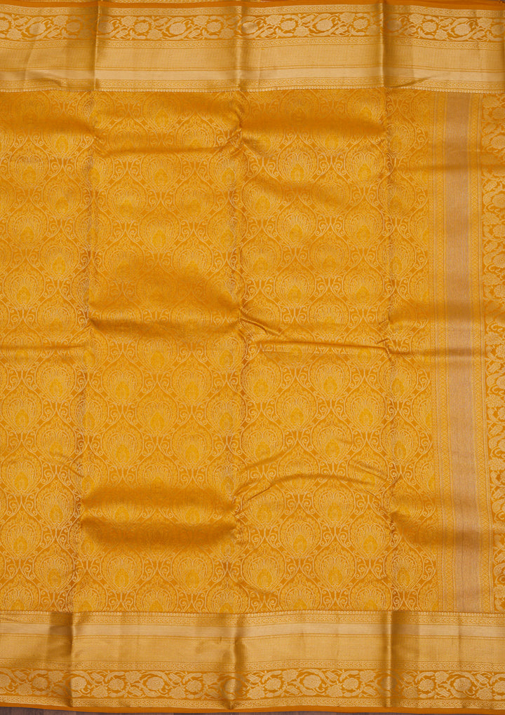 Mustard Zariwork Pure Silk Saree