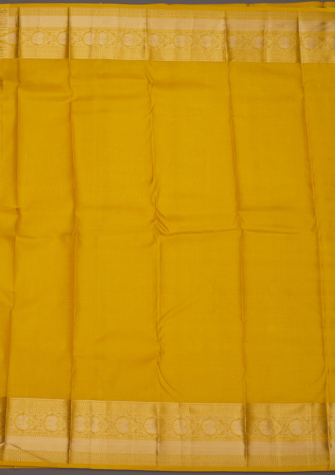 Mustard Silk Jaal Gold Zariwork Saree With Matching Blouse Piece