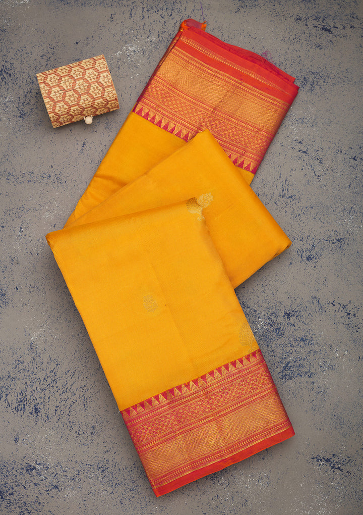 Mustard Zariwork Pure Silk Saree