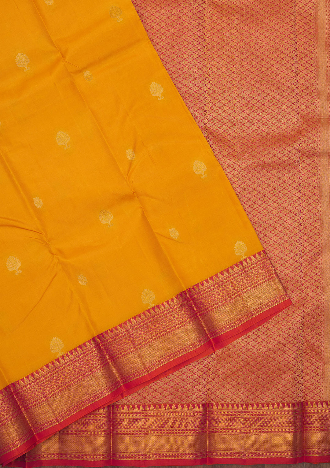 Mustard Zariwork Pure Silk Saree
