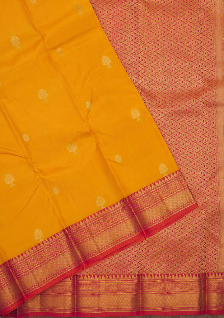 Mustard Zariwork Pure Silk Saree
