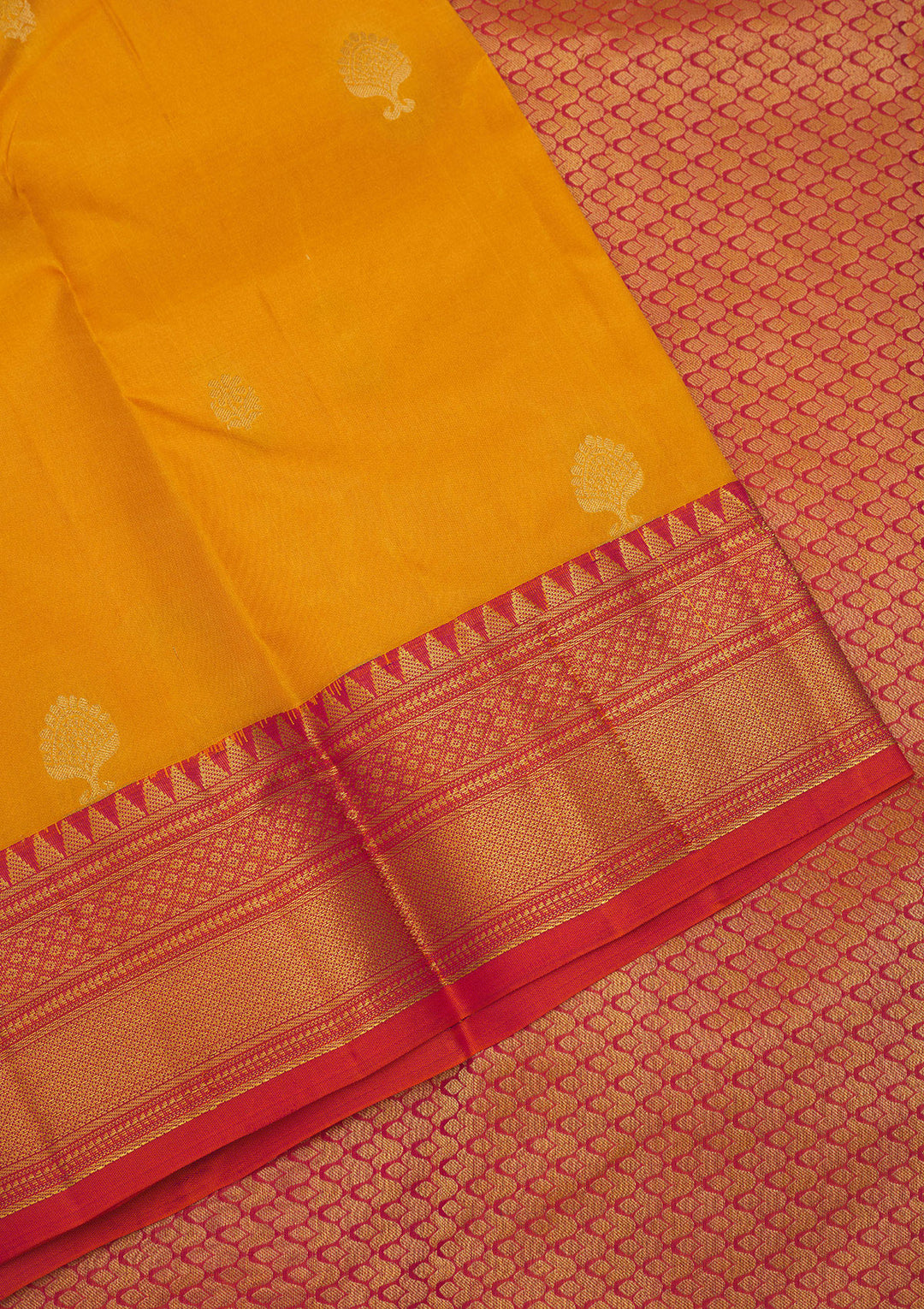 Mustard Zariwork Pure Silk Saree