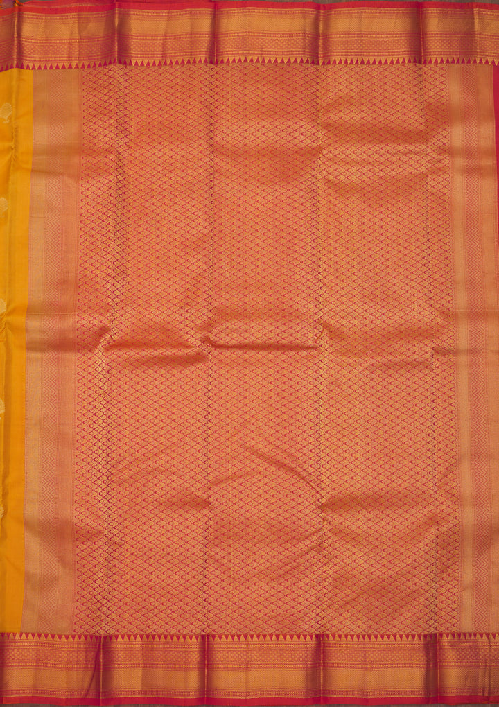 Mustard Zariwork Pure Silk Saree