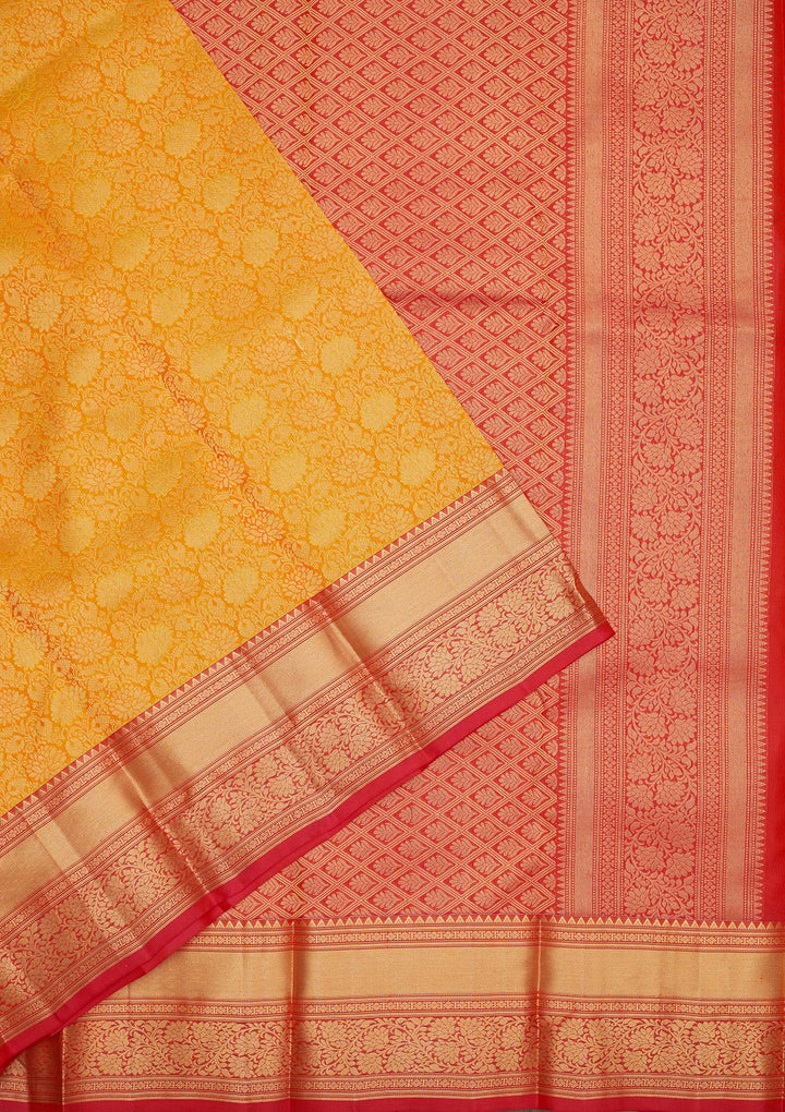Mustard Zariwork Pure Silk Saree