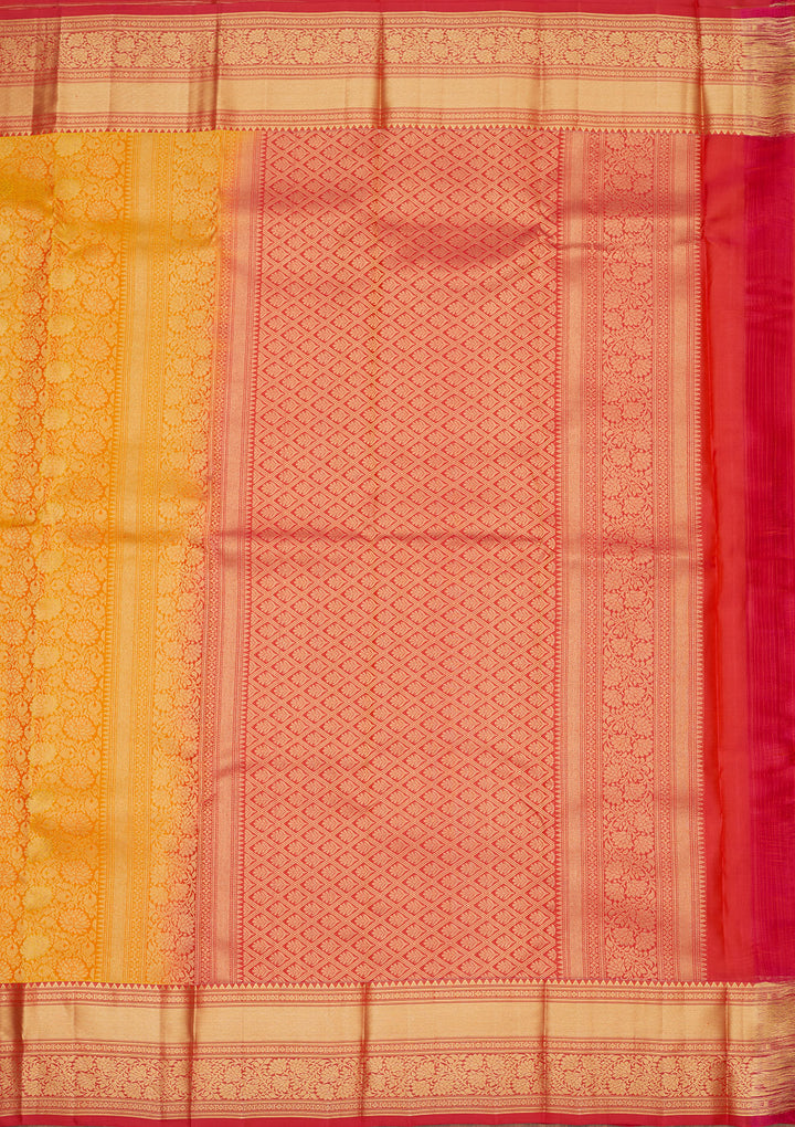 Mustard Zariwork Pure Silk Saree